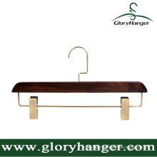 Top Quality Lacquer Wood Pant Hangers with Two Clip